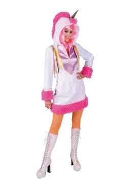 Fabeldier Eenhoorn Roze Manen Vrouw Kostuum