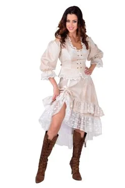 Rok Met Kant Charmante Saloon Dame Arizona Creme Vrouw