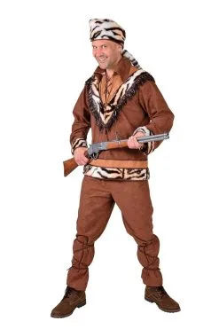 Tijger Jager Avonturier Man Kostuum