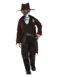 Luxe Cowboy Met Schedelmasker Jongen Kostuum