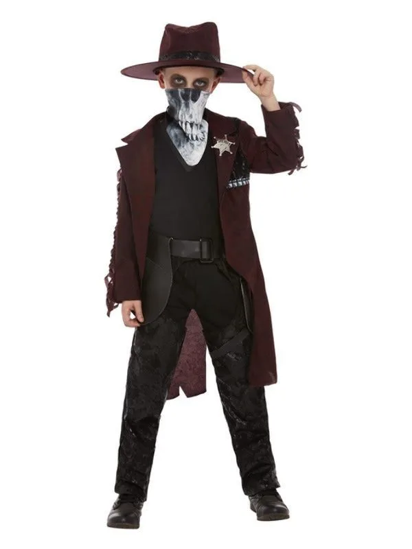 Luxe Cowboy Met Schedelmasker Jongen Kostuum 2 Luxe Cowboy Met Schedelmasker Jongen Kostuum - Afbeelding 2