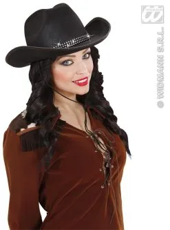 Cowboyhoed Zwart Met Strass Band -Kledingwinkel Van Roodkapje wdm1014 2488c e 3