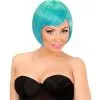 Pittig Korte Pruik, Melange Fashion Groen / Blauw
