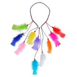 Hoofdband Hippie Indiaan Meerkleurige Veren