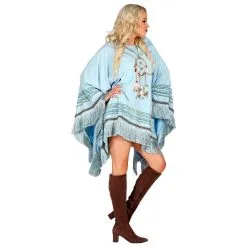 Luxe Hemelsblauwe Indianen Poncho -Kledingwinkel Van Roodkapje wdm 2019 42932 4 10