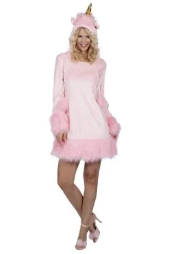 Roze Droom Van Een Eenhoorn Fabeldier Vrouw Kostuum